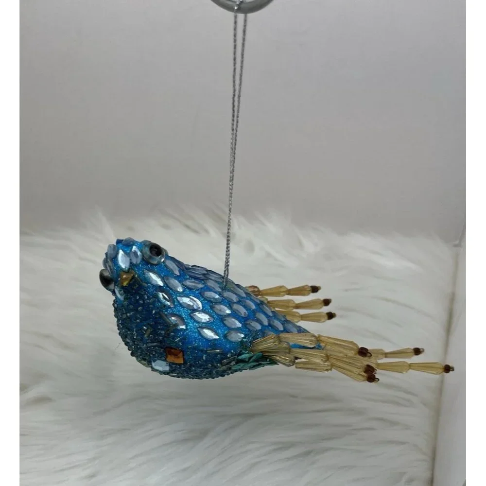 Vintage Beaded Blue Bird 6